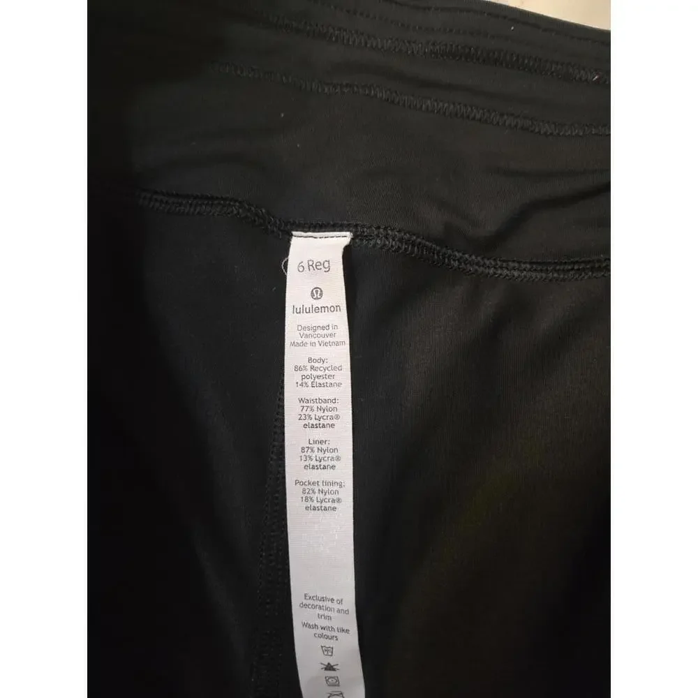 Lululemon Women's Black Athletic Shorts Size 6 Regular